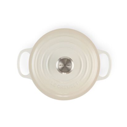 シグニチャー ココット・ロンド 18cm メレンゲ (シルバーツマミ  