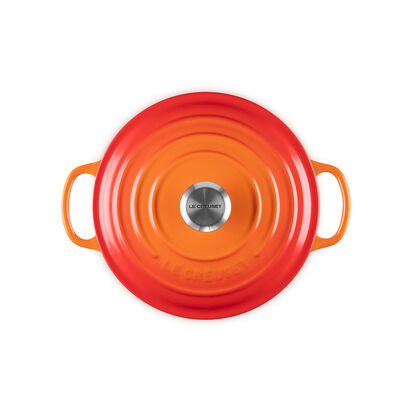 シグニチャー ココット・ロンド 20cm オレンジ (シルバーツマミ  