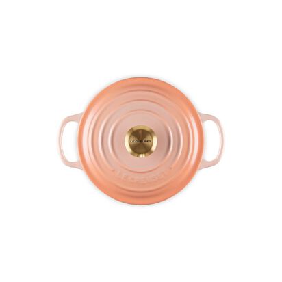 シグニチャー ココット・ロンド18cm ペッシュ (ライトゴールドツマミ  