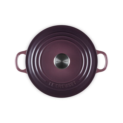 極美品】LE がた CREUSET ココット ロンド インディゴブルー 22cm