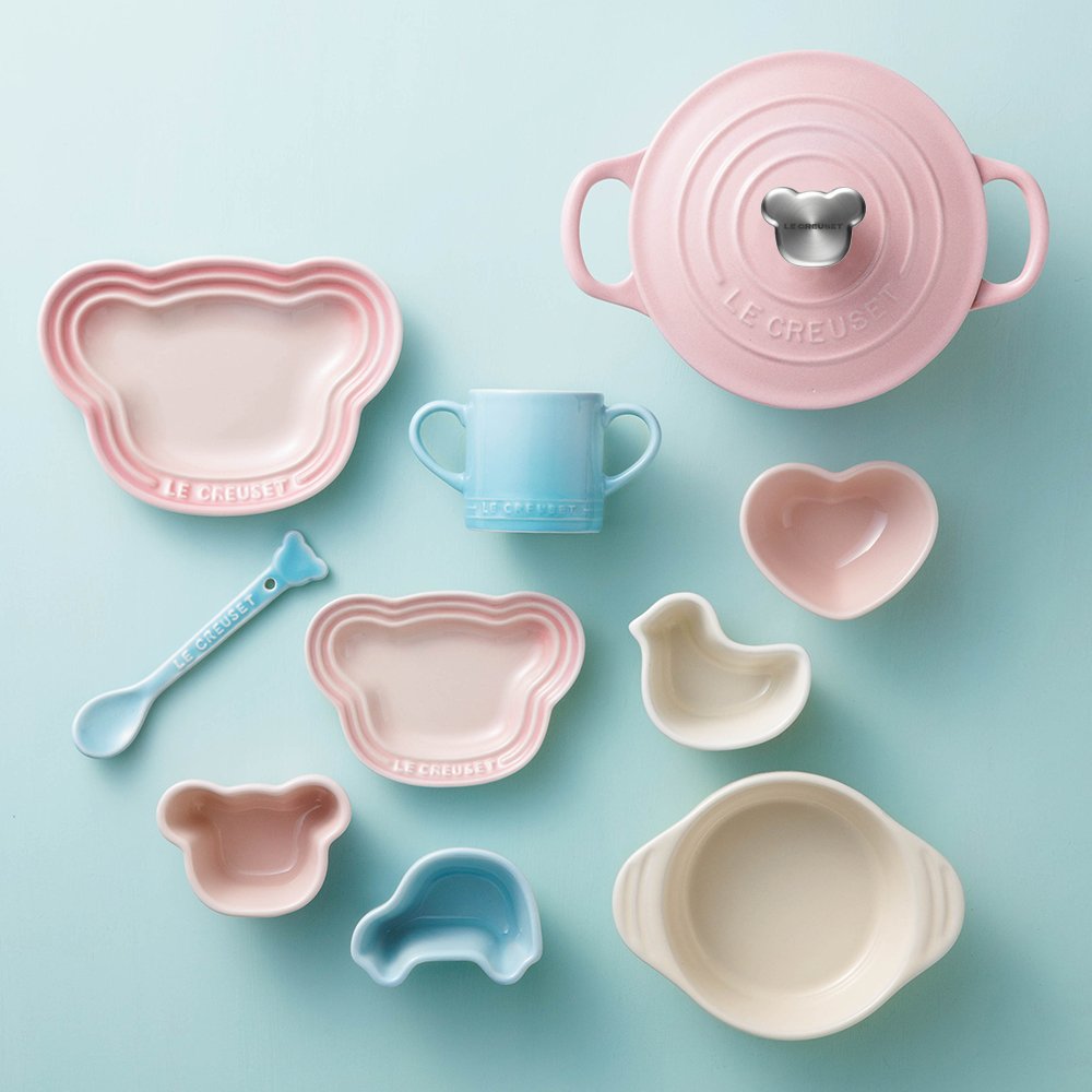 ほぼ新品！ルクルーゼ　ベビー・テーブルウェア・セット コースタルブルー ベビー・テーブルウェア・セット コースタルブルー | セット