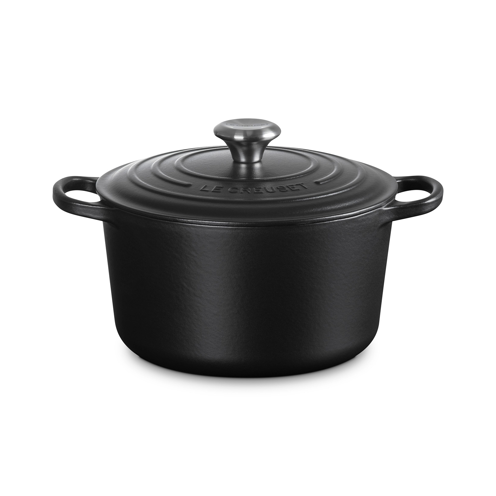 【美品】LE CREUSET　ココット ロンド マットブラック　24cm シグニチャー ココット・ロンド ディープ 24cm マットブラック