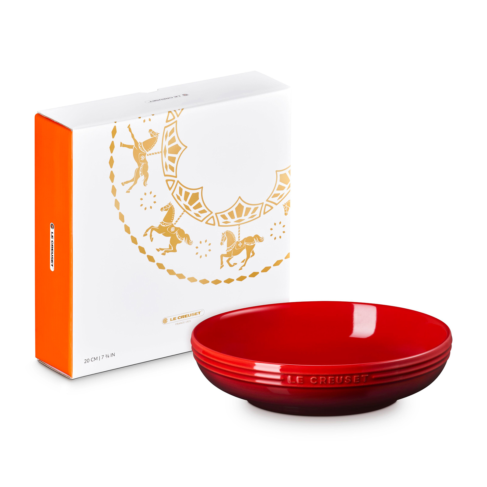 レジェ・ラウンド・ディッシュ 20cm ホース デカール チェリーレッド