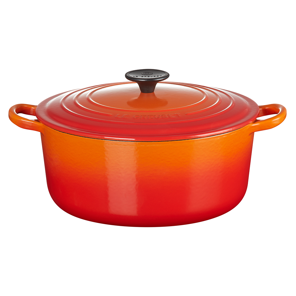 ル・クルーゼ26cm オレンジ色 ココット・ロンド 26cm オレンジ (ブラックツマミ) | 両手鍋