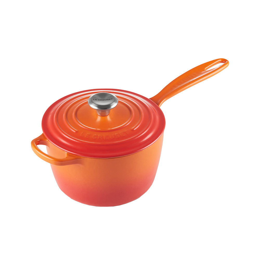 LE CREUSET ル・クルーゼ オレンジ 片手鍋 ソースパン 18cm 廃盤】ルクルーゼ LE CREUSET ソースパン 片手鍋 18cm オレンジ