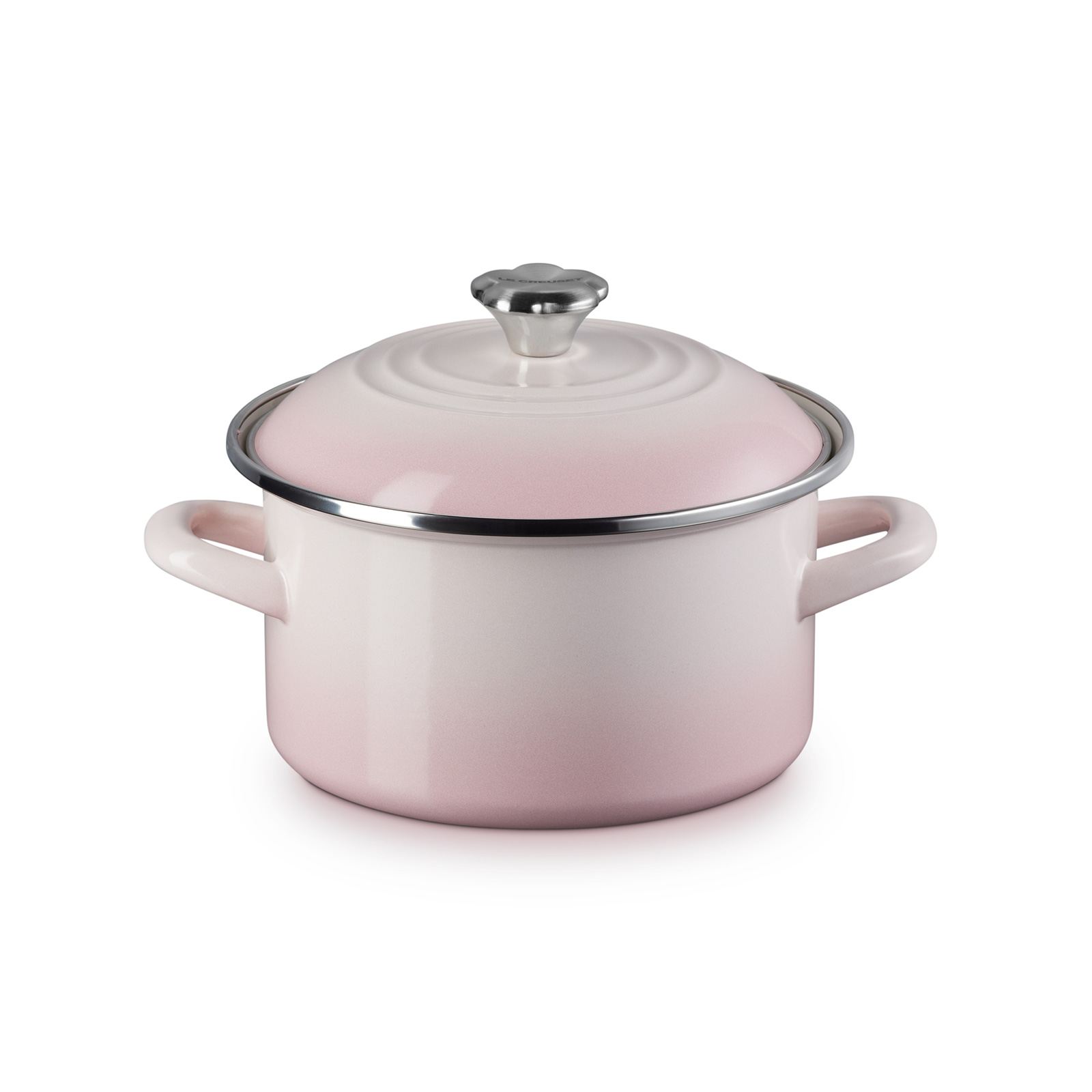 ル・クルーゼ　18センチ　モーヴピンク　ゴールドフラワーツマミ EOS キャセロール 18cm シェルピンク (フラワーツマミ) | タイム