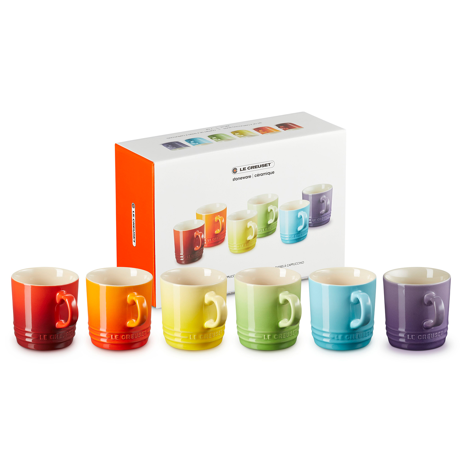 カプチーノマグ 200ml (6個入り) レインボー | コーヒー・ティー ｜ル