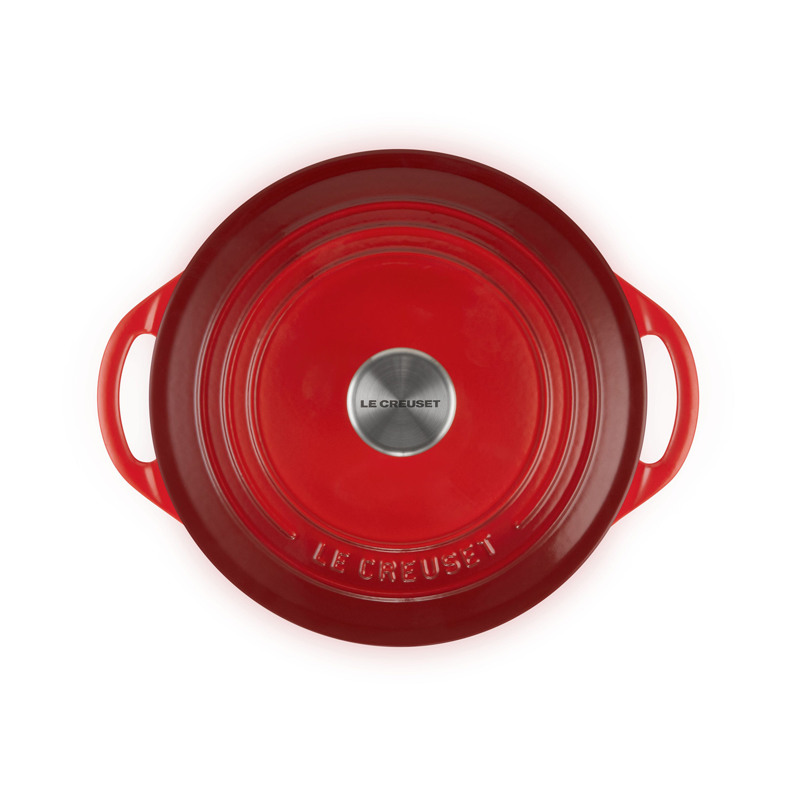 【美品】LE CREUSET　ココット ビス チェリーレッド　22cm ココット・ビス 22cm チェリーレッド (シルバーツマミ) | 両手鍋