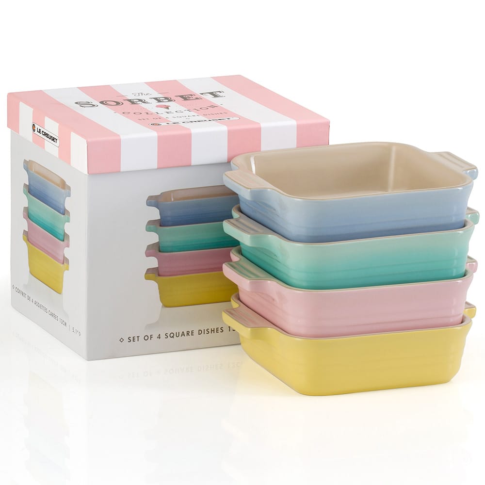 ル・クルーゼ　ソルベ　スクエア皿 スクエア・ディッシュ 13cm (4個入り) ソルベ | ボール