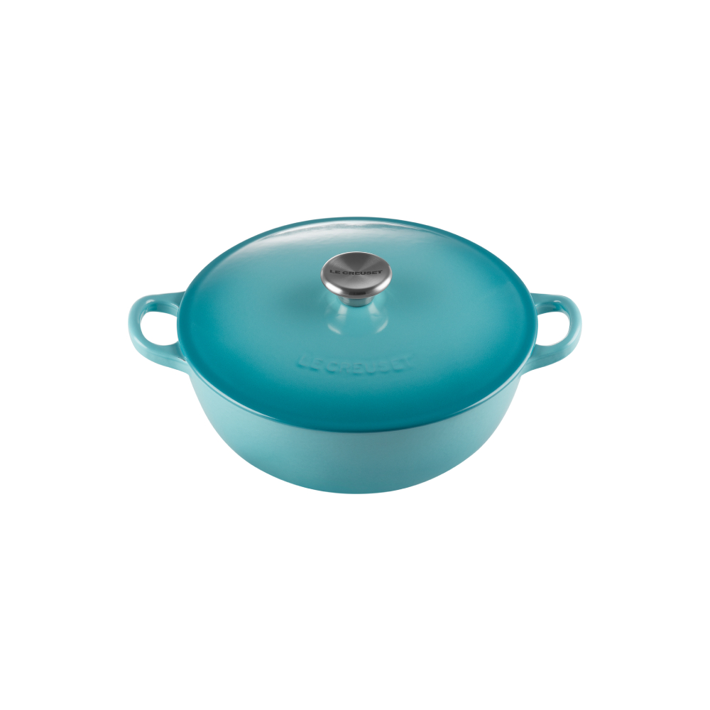 マルミット 24cm カリビアンブルー (ブラックマットホーロー・シルバー