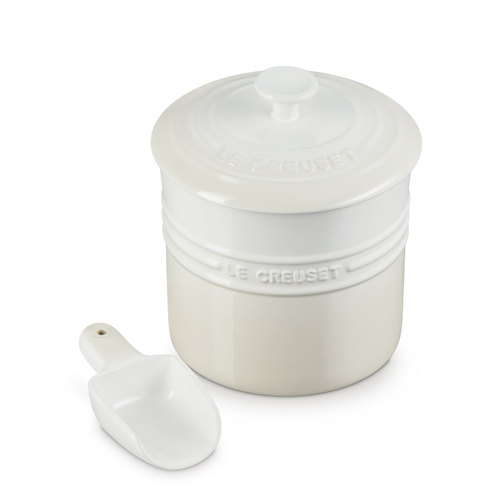 未使用　ルクルーゼ　ペットフードコンテナ　スクープ付き　コンテナー　イエロー ペットフード・コンテナー (スクープ付き) オレンジ | ペットアイテム