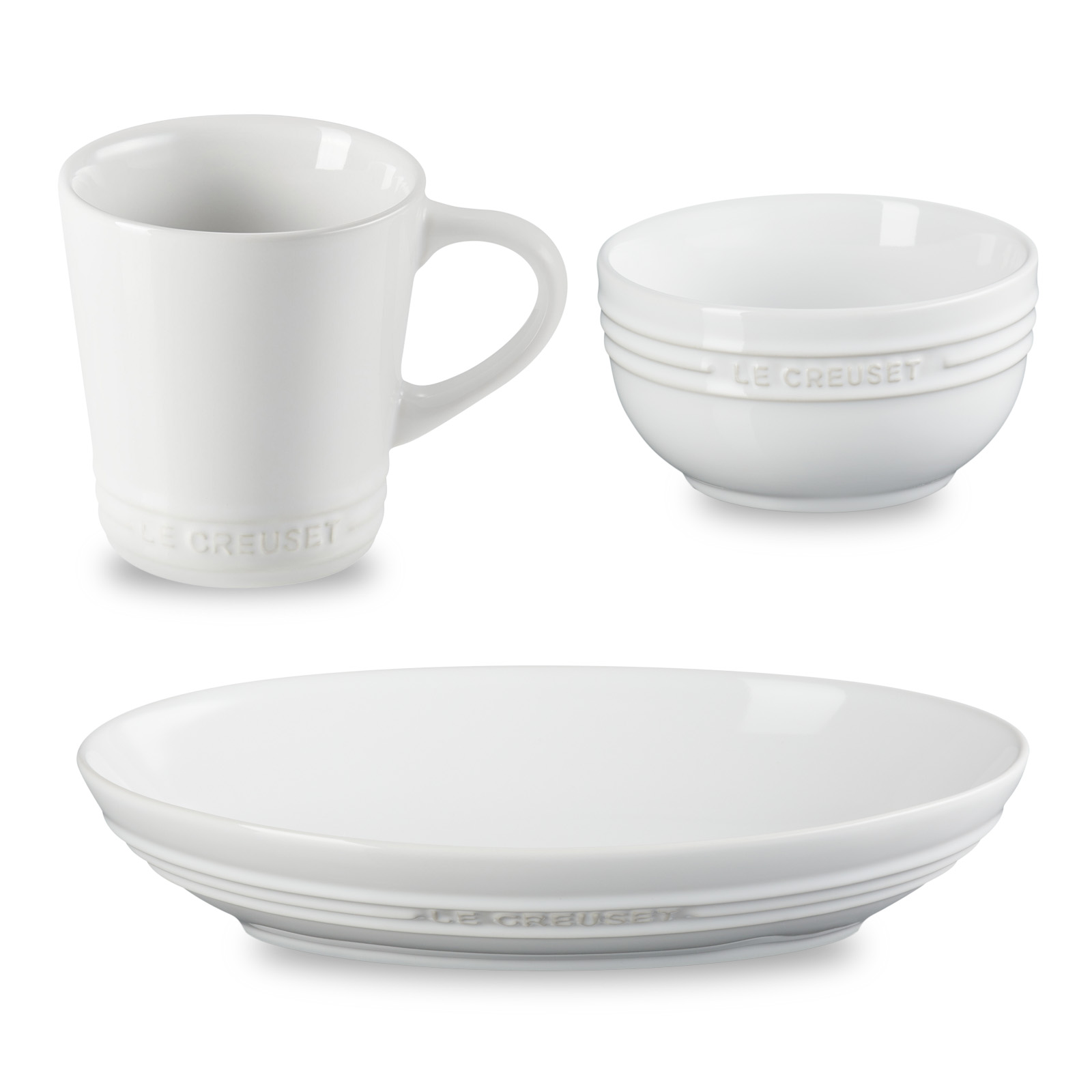 レジェ・オーバル・ディッシュ 23cm & ボール 330ml & ネオ・マグ ホワイト セット