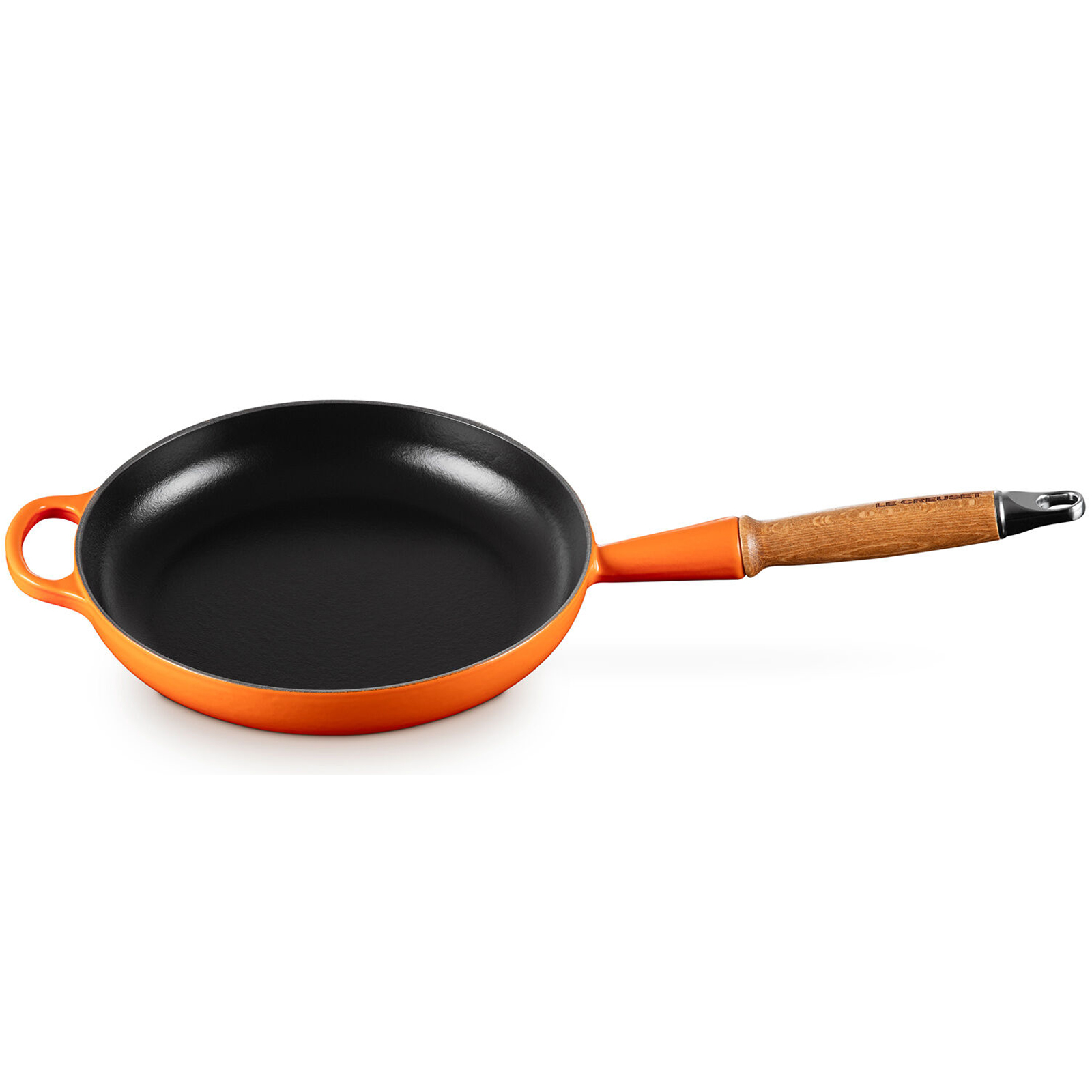 LE CREUSET フライパン 28cm (ウッドハンドル) オレンジ シグニチャー フライパン 28cm (ウッドハンドル) オレンジ