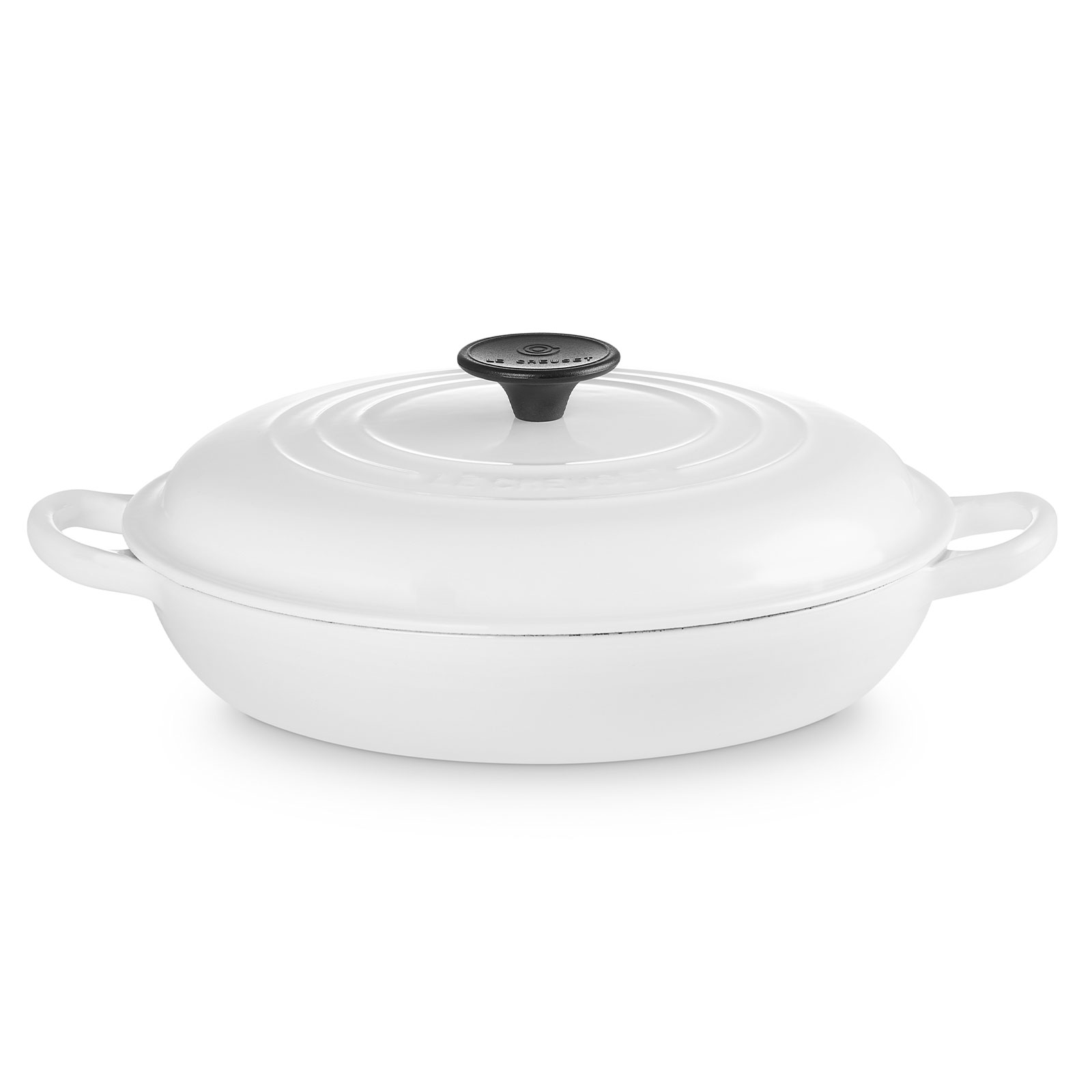 【美品】ル・クルーゼ ビュッフェキャセロール 26cm 鋳物ホーロー鍋 箱なし ビュッフェ・キャセロール 26cm コットン (ブラックツマミ