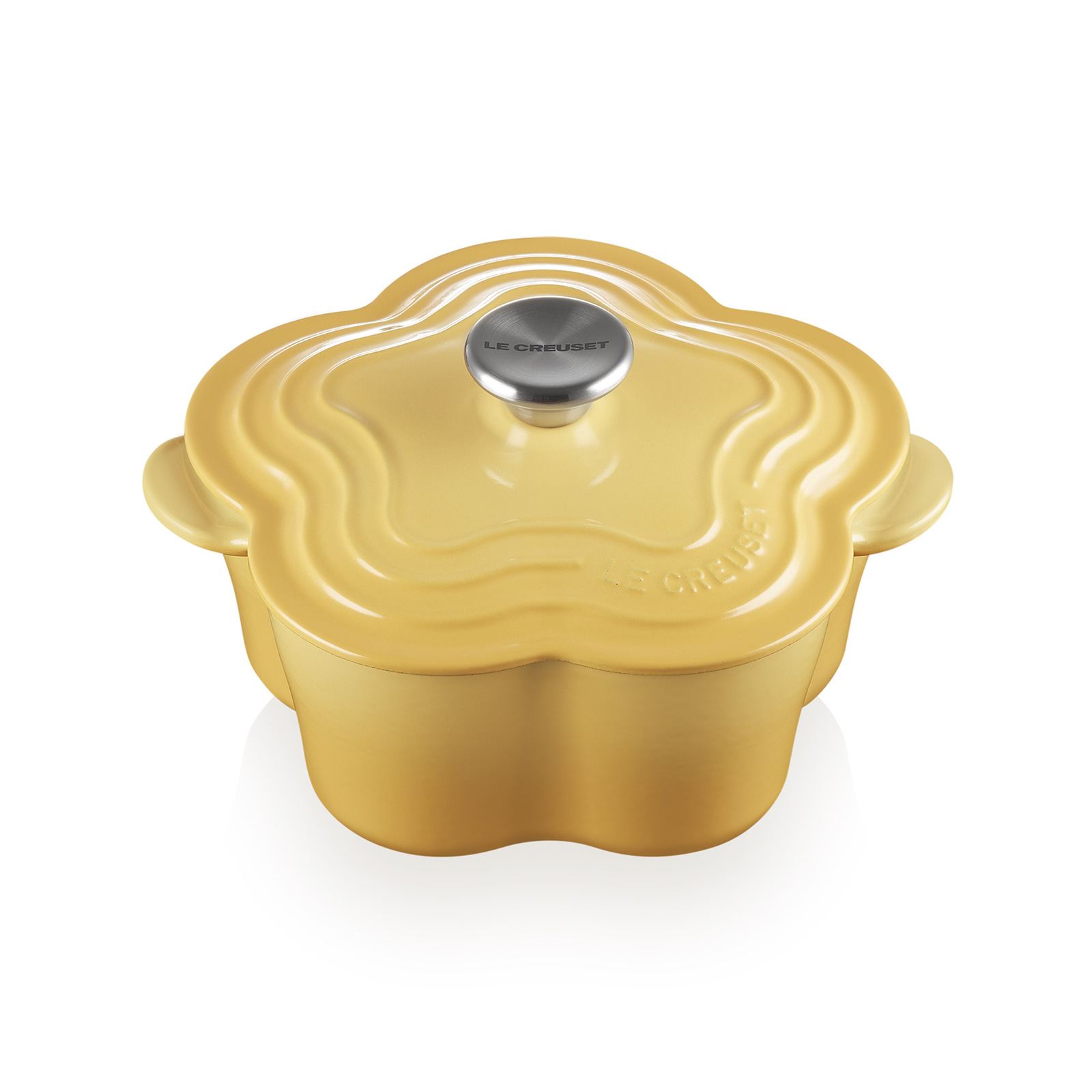 ル・クルーゼ　ココットフルール　ハニー　20cm ココット・フルール ハニー (シルバーツマミ) | 両手鍋 ｜ル