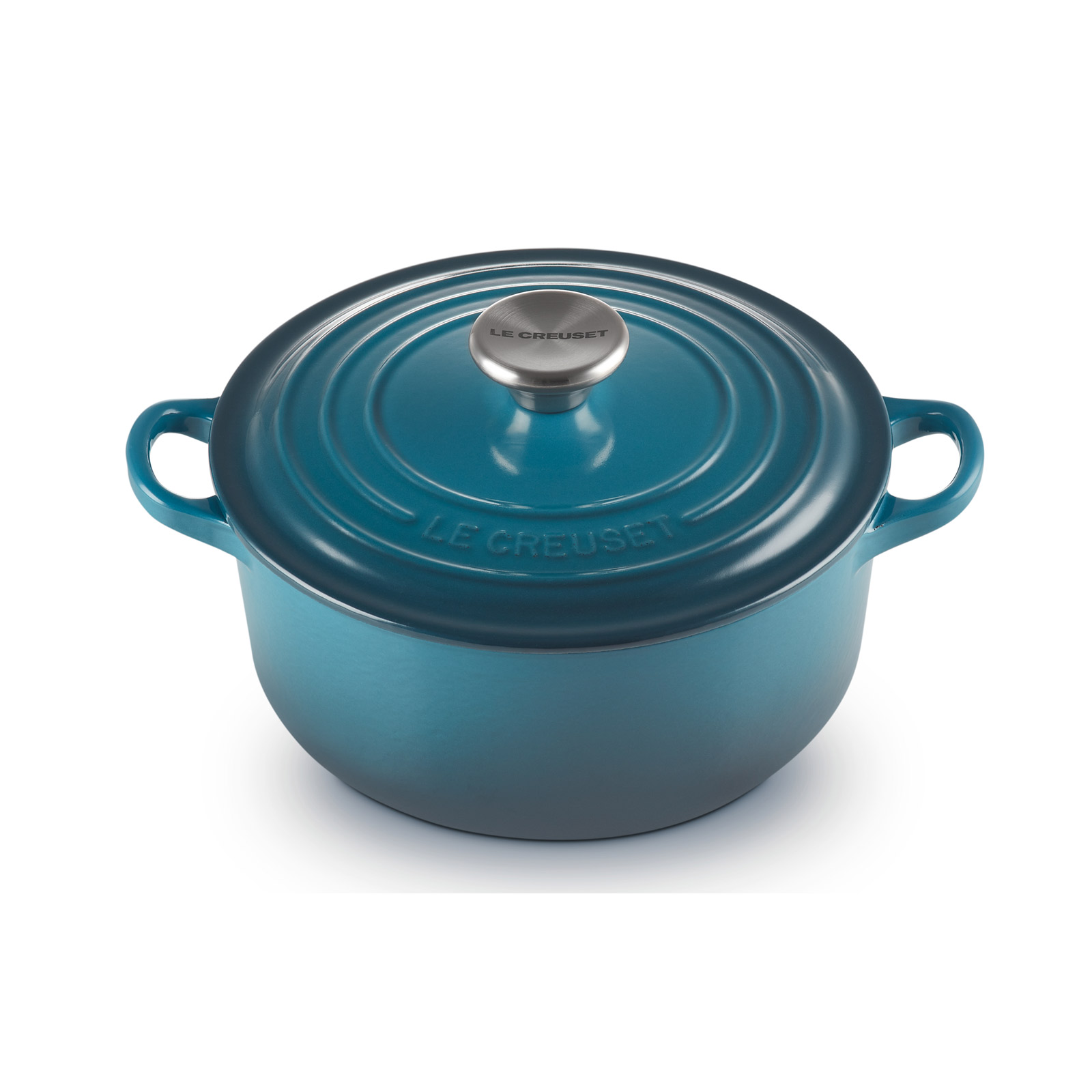 ココット・ロンド 20cm ディープティール (シルバーツマミ