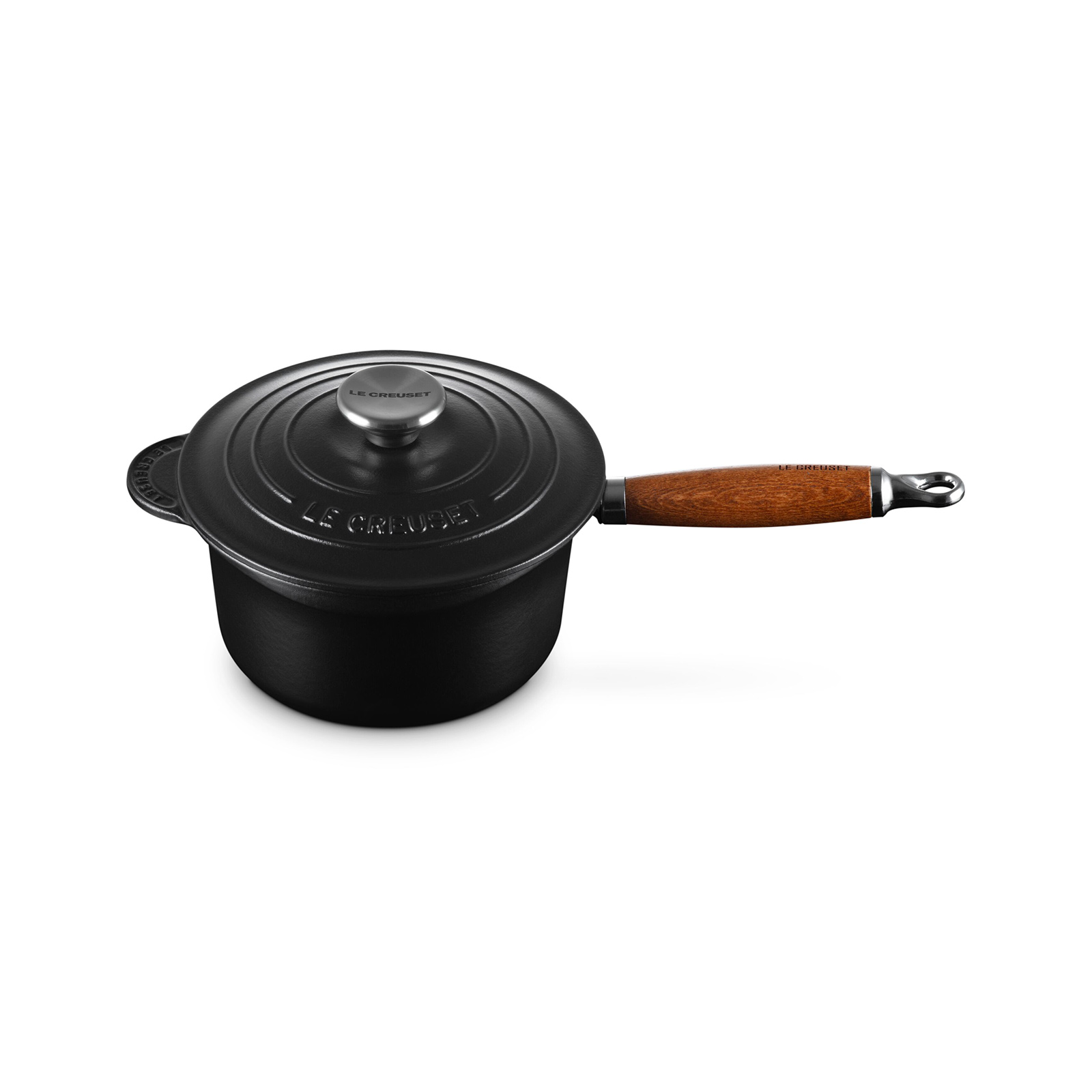 ソースパン 18cm ソースパン ウッドハンドル CREUSET LE ル・クルーゼ 廃盤 18cm (ブラックマット マットブラック (ウッドハンドル) 調理器具