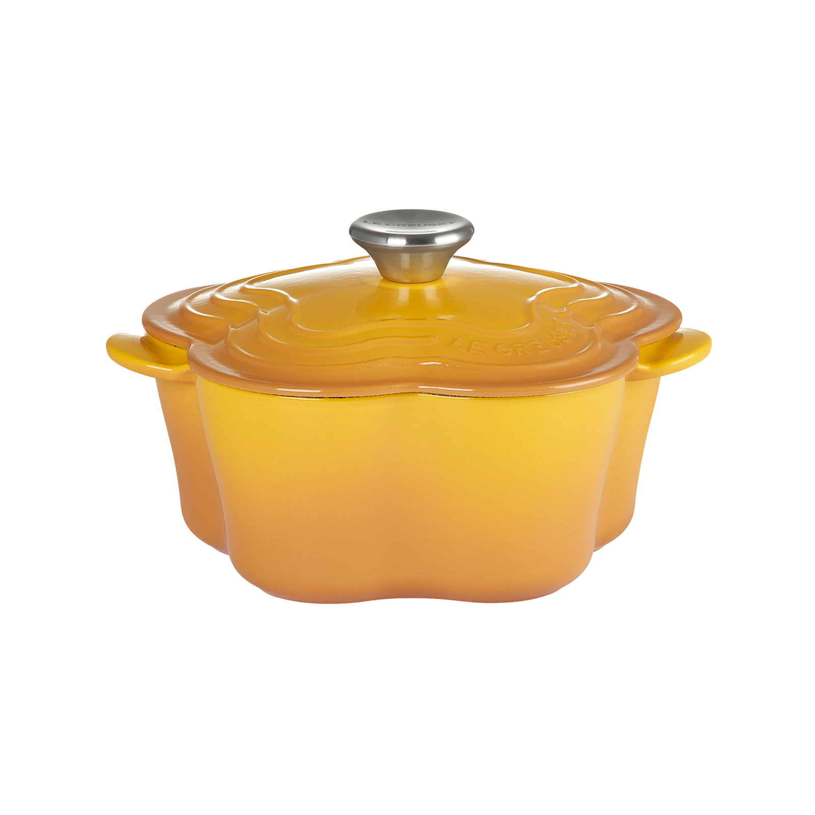 1円 ルクルーゼ ココットフルール フラワーツマミ 両手鍋 家電 HE380 ♡ルクルーゼココットフルール 20cm フィグゴールドつまみ両手鍋花