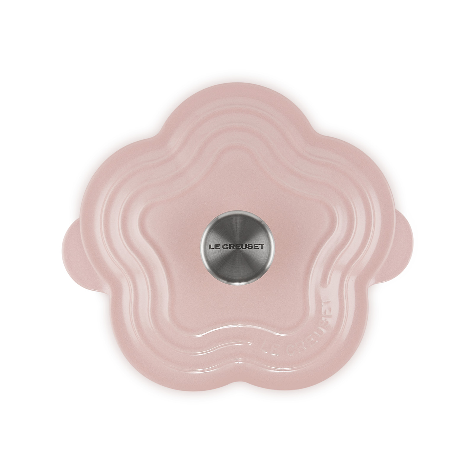 プレート・フルール シフォンピンク (フタ付き・シルバーツマミ