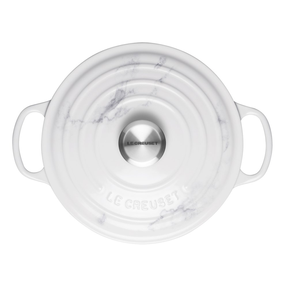 シグニチャー ココット・ロンド 24cm マーブルホワイト