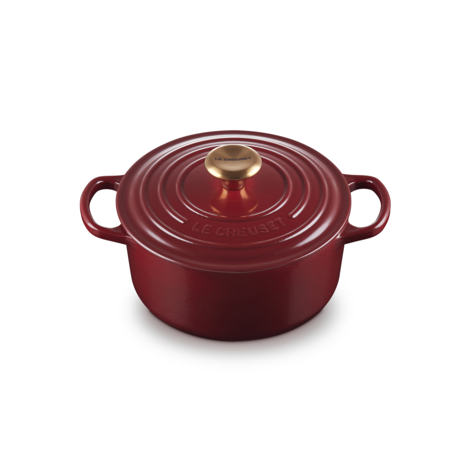 ル・クルーゼ ココットロンド 両手鍋 18cm レッド ゴールドツマミ Le Creuset ル・クルーゼ 公式 ルクルーゼ 鍋 IH対応 両手鍋