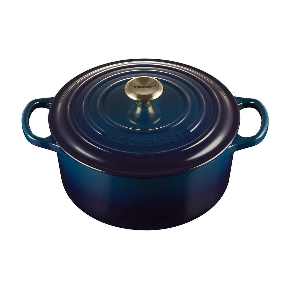 やまま　ルクルーゼ　ココットロンド22cm ココット・ロンド 22cm ネイビー (ブラックマットホーロー