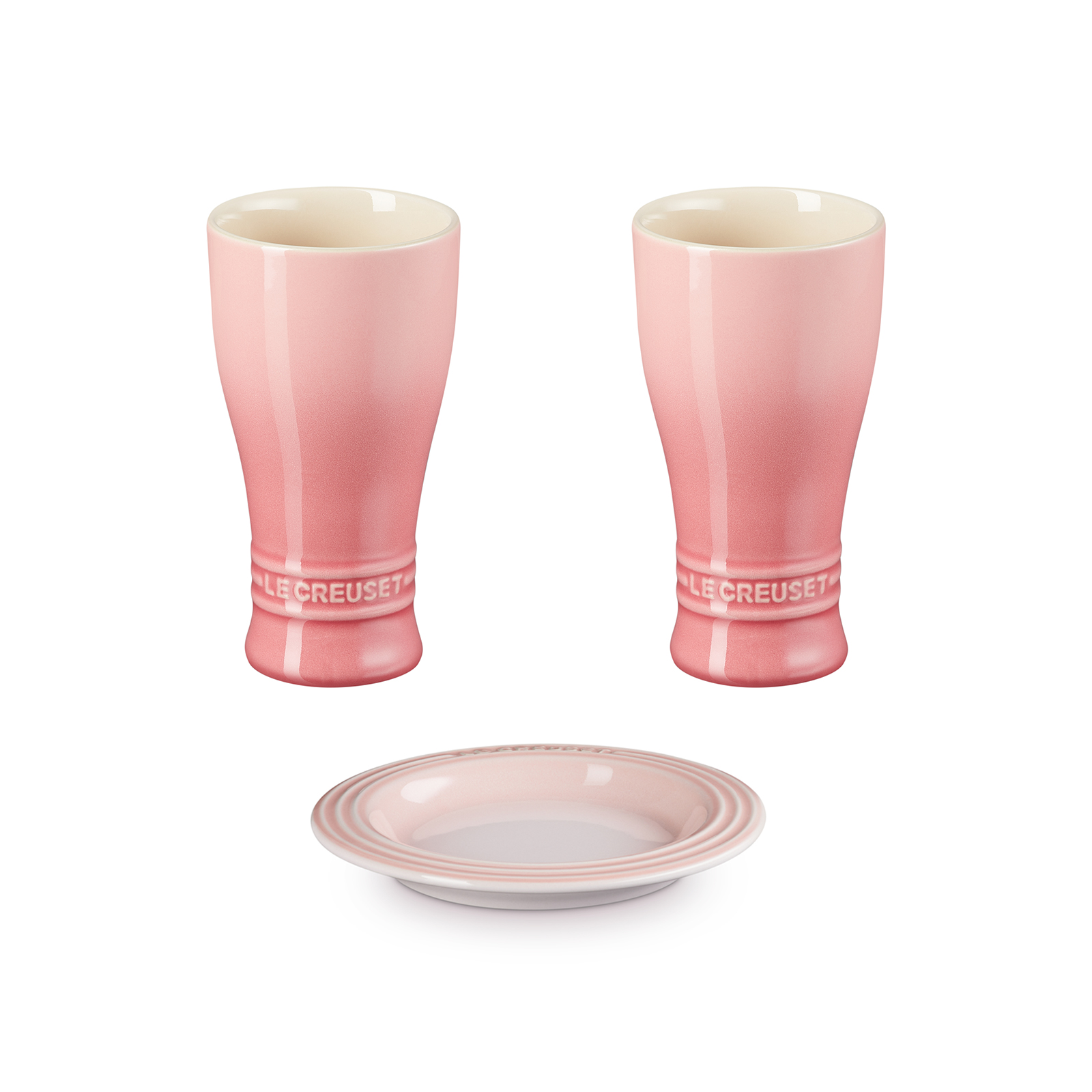 タンブラー 250ml ローズクオーツx2 ＆ レジェ・プレート 15cm セット