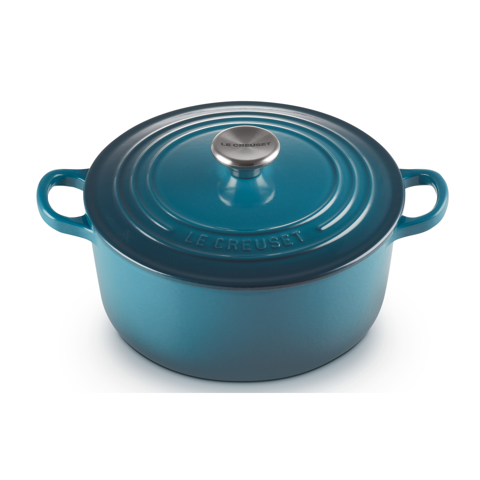 ココット・ロンド 22cm ディープティール (シルバーツマミ) | 両手鍋