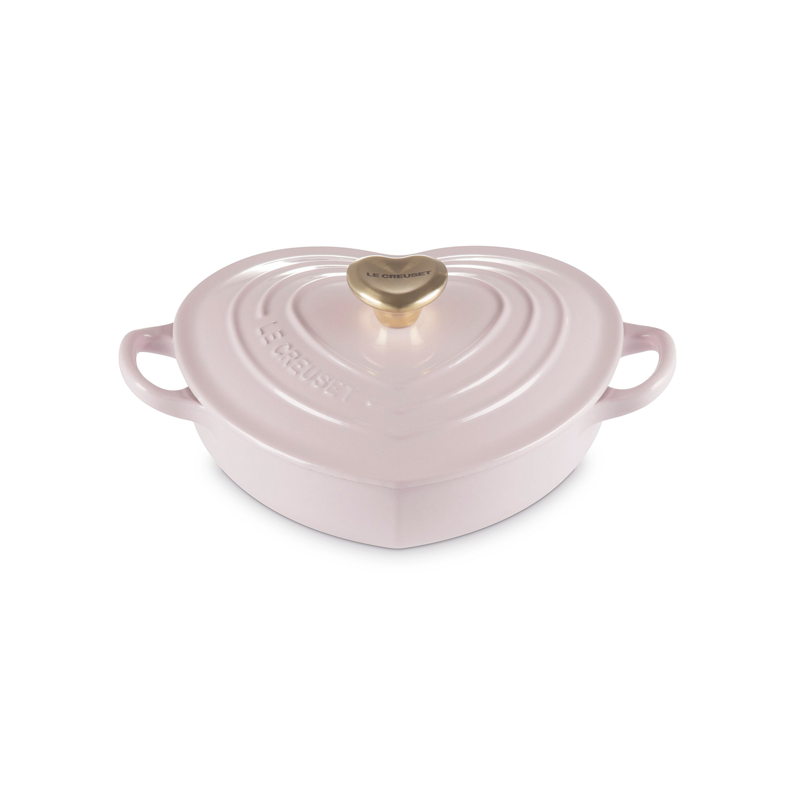 ル・クルーゼ　ダムールディッシュ　フレンチローズ (ライトゴールドハートツマミ) LE CREUSET】ル・クルーゼ ダムール・ディッシュ ループ 20cm