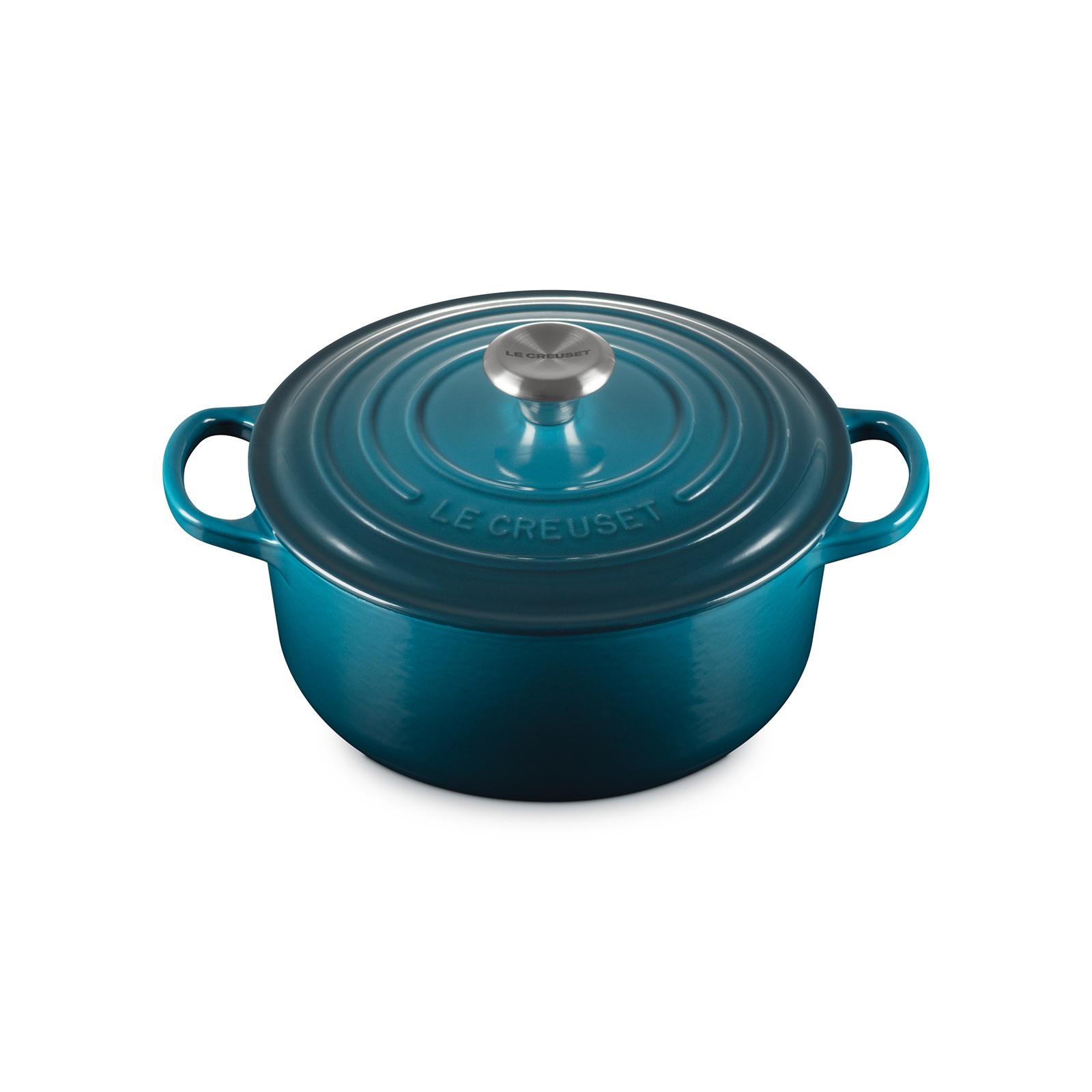 新品未使用 ／ ル・クルーゼ 鍋 20cm ディープティール シグニチャー ココット・ロンド 20cm ディープティール