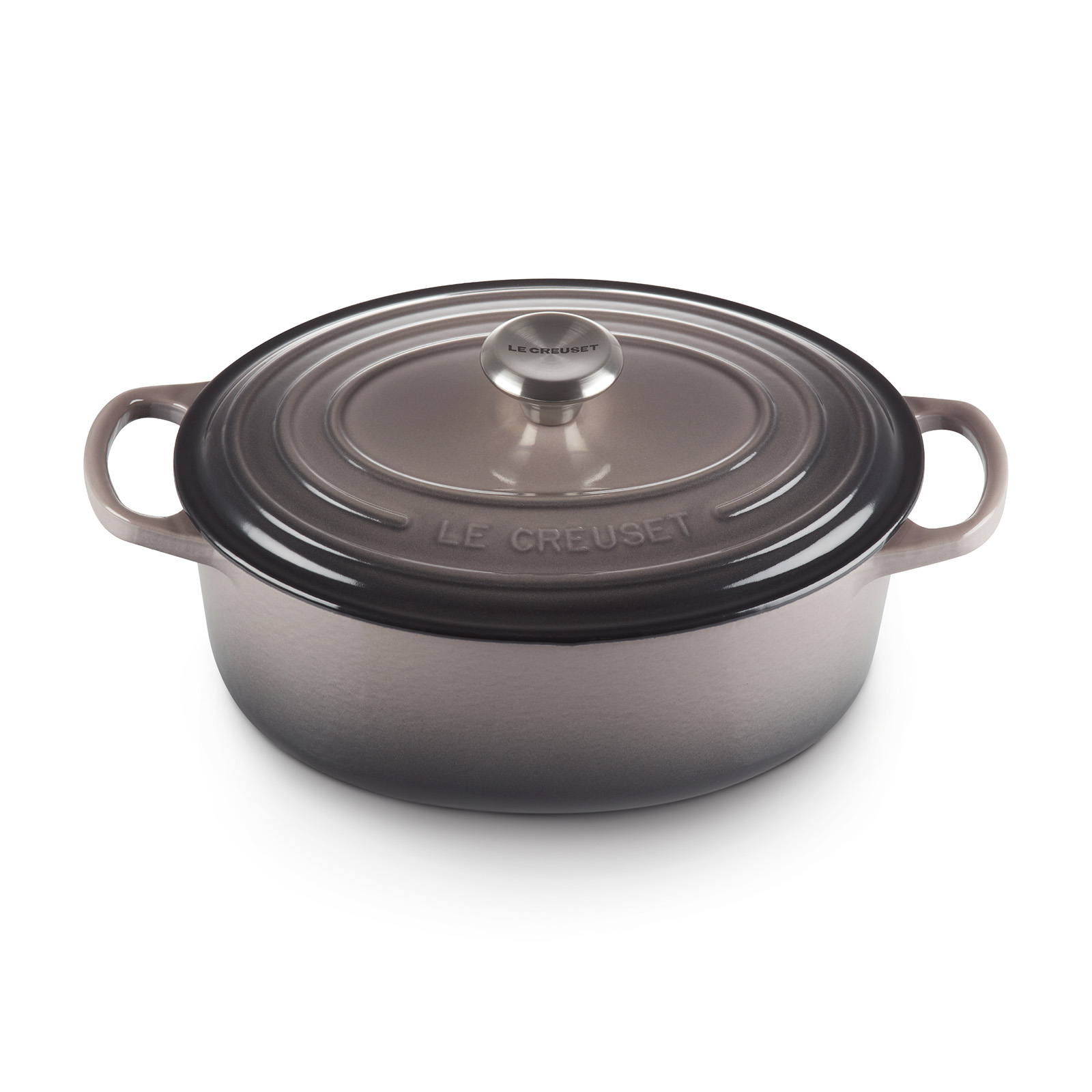 LE CREUSET ブラック オーバル鍋 蓋付き シグニチャー ココット・オーバル 25cm マットブラック