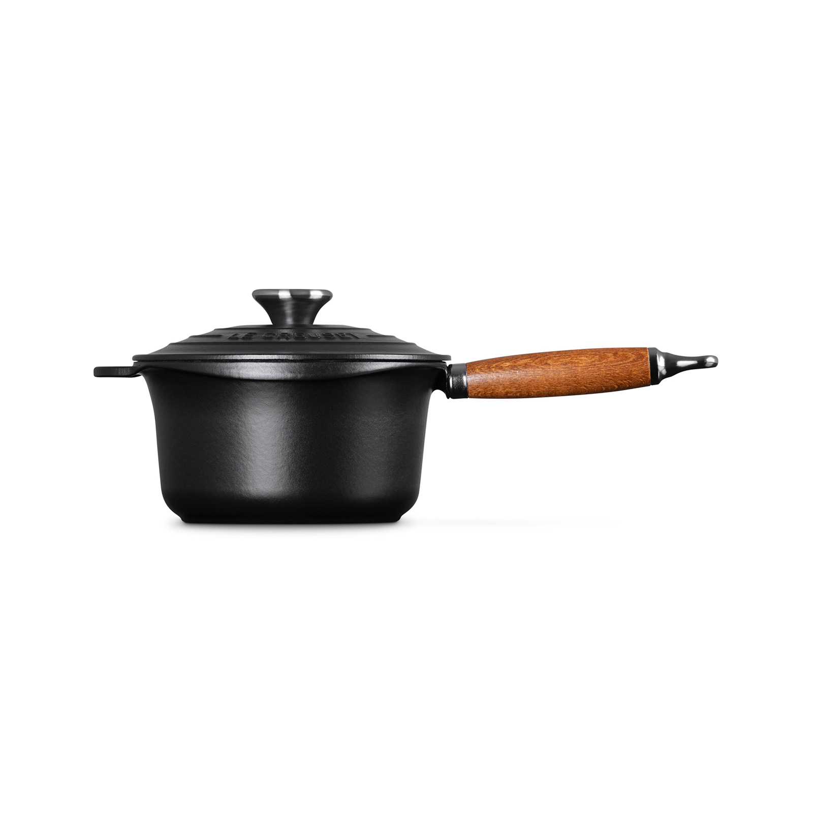 ソースパン 18cm (ウッドハンドル) マットブラック (ブラック