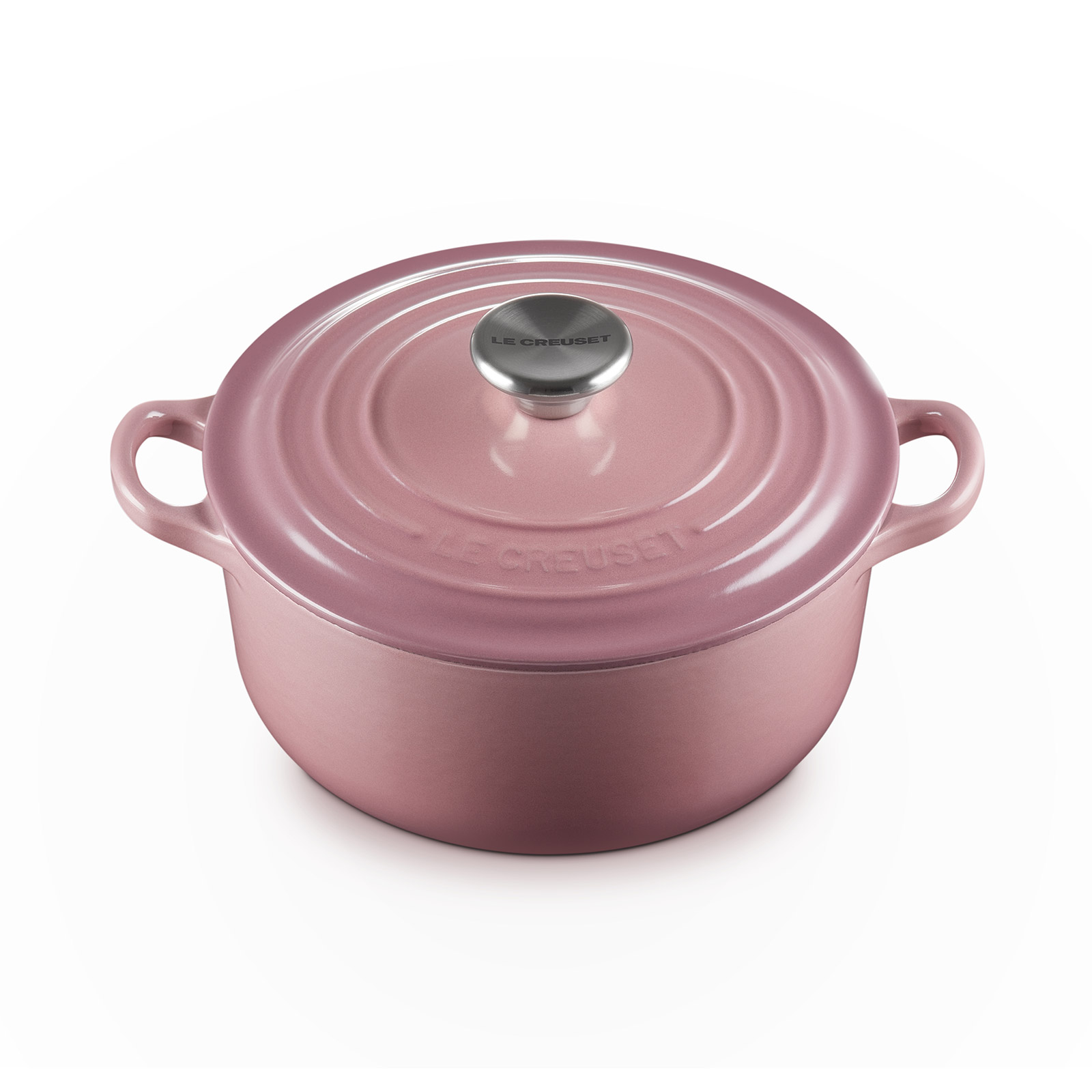 ココット・ロンド 20cm モーヴピンク (シルバーツマミ) | 両手鍋