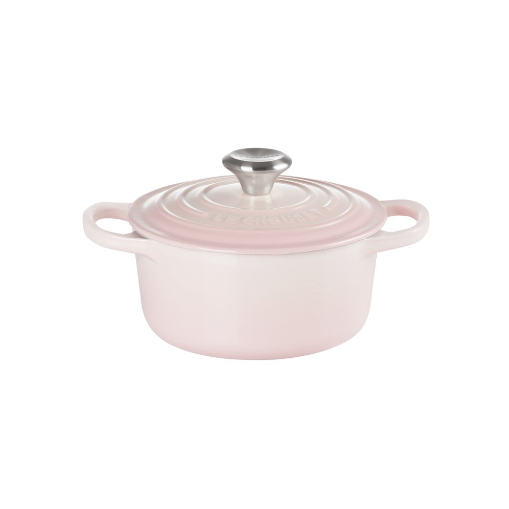 Le Creuset シグニチャー ココット ロンド ホーロー 両手 鍋 16 シグニチャー ココット・ロンド 16cm シェルピンク (シルバーツマミ