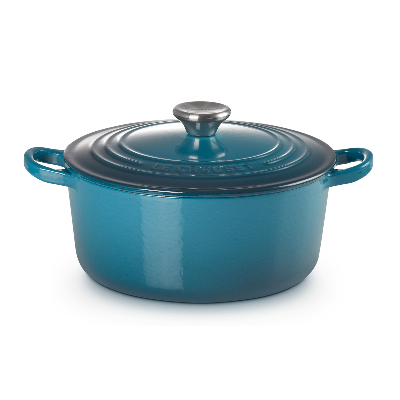 ココット・ロンド 22cm ディープティール (シルバーツマミ) | 両手鍋