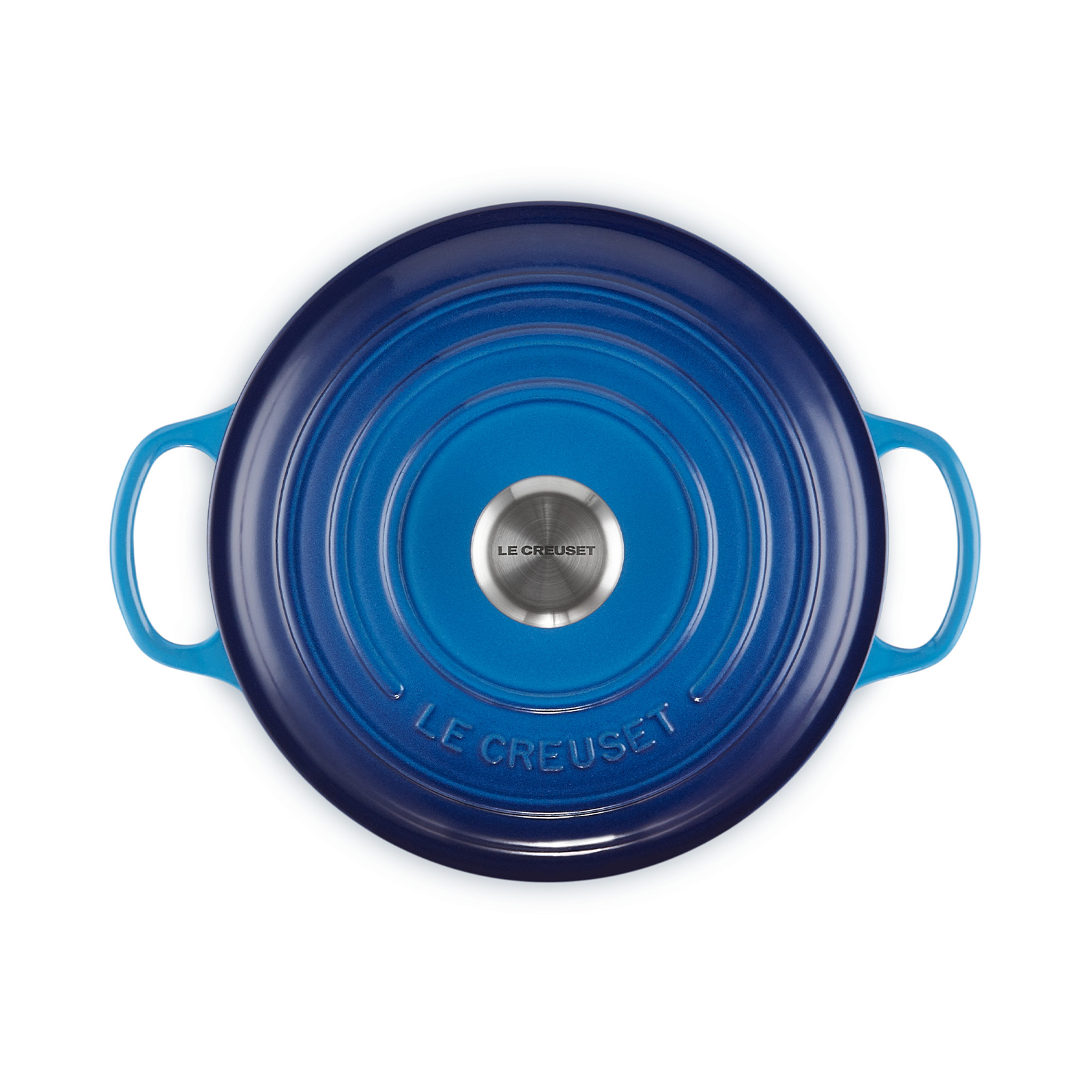 LE CREUSET ココット•ロンド アズールブルー (シルバーツマミ) シグニチャー ココット・ロンド 20cm アズールブルー (シルバー
