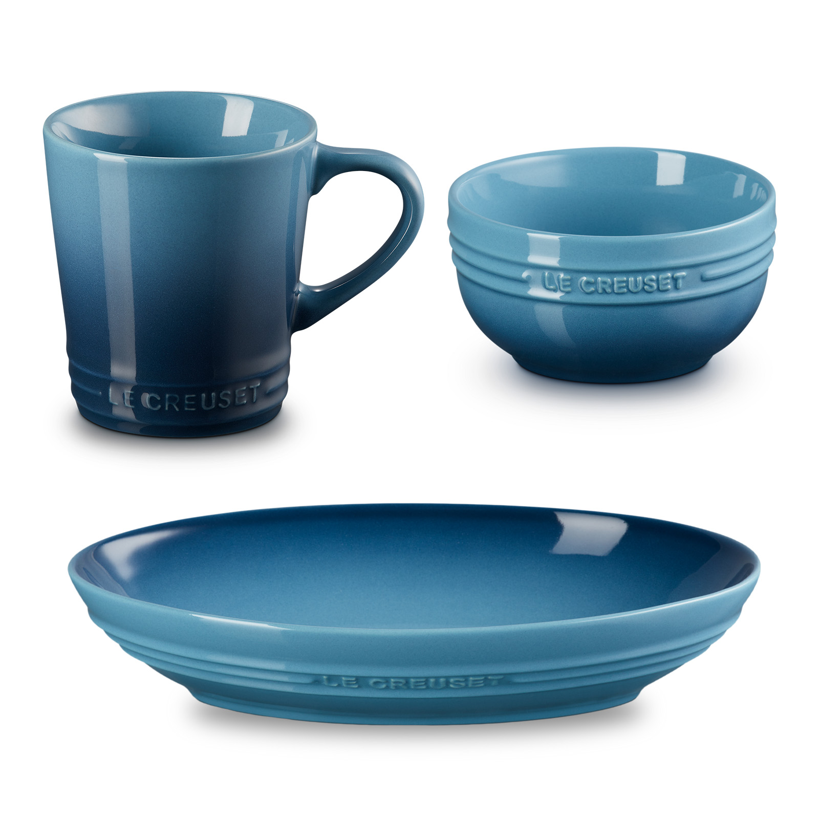 レジェ・オーバル・ディッシュ 23cm & ボール 330ml & ネオ・マグ マリンブルー セット