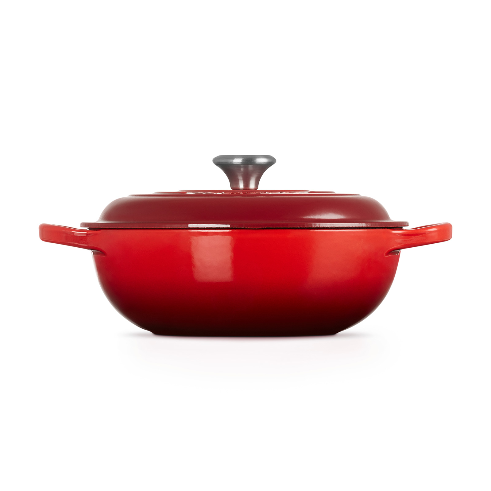 ルクルーゼ レッド LE CREUSET 20cm シルバーツマミ シグニチャー ココット・ロンド 20cm チェリーレッド (シルバー