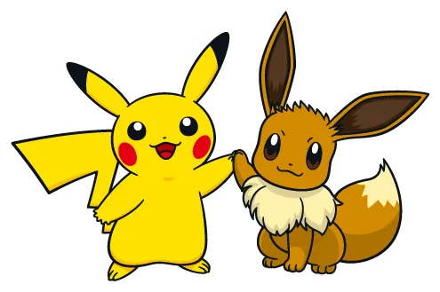 ピカチュウとイーブイの画像