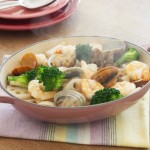 いろいろ野菜とえび、あさりのナンプラー蒸し