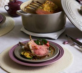 フレンチラムラックの軽い煮込み香草パン粉仕上げ