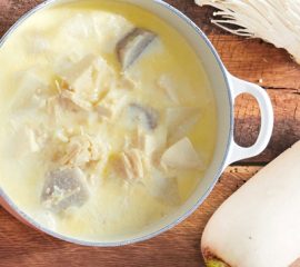 豆腐と里芋ときのこのチーズクリームスープ