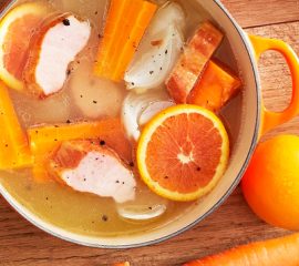 ほくほくにんじんと厚切りベーコンのオレンジポトフ