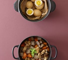 しょうゆ卵の燻製・炒り鶏